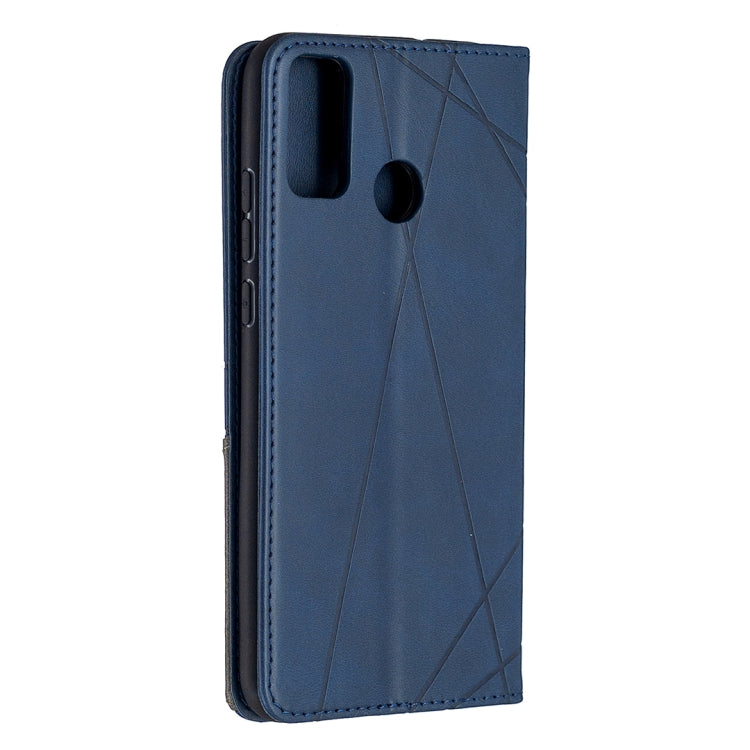 For Huawei Honor 9X Lite Rhombus Texture Horizontal Flip Magnetic Leather Case with Holder & Card Slots & Wallet