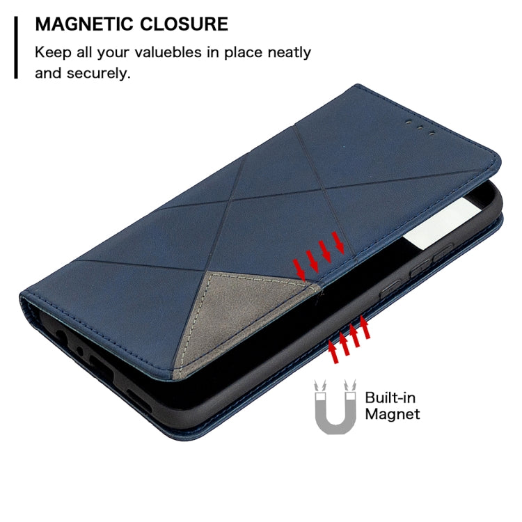 For Huawei Honor 9X Lite Rhombus Texture Horizontal Flip Magnetic Leather Case with Holder & Card Slots & Wallet