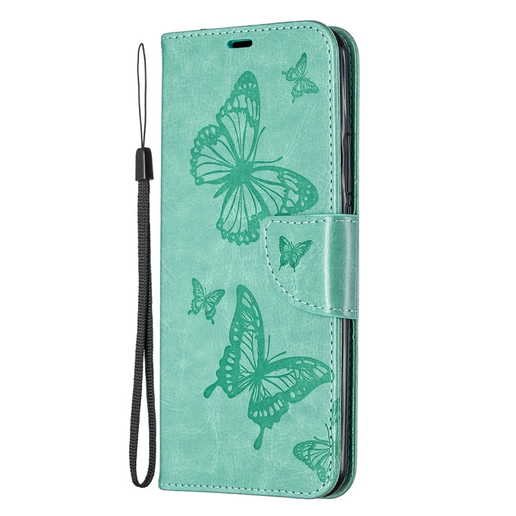 For Xiaomi Redmi 9 Two Butterflies Embossing Pattern Horizontal Flip Leather Case with Holder & Card Slot & Wallet & Lanyard