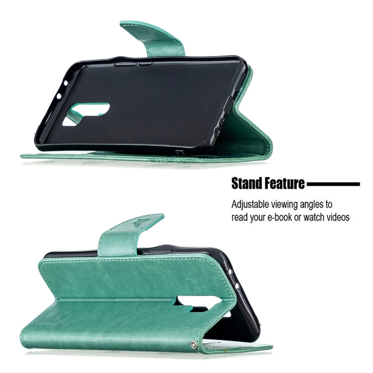 For Xiaomi Redmi 9 Two Butterflies Embossing Pattern Horizontal Flip Leather Case with Holder & Card Slot & Wallet & Lanyard
