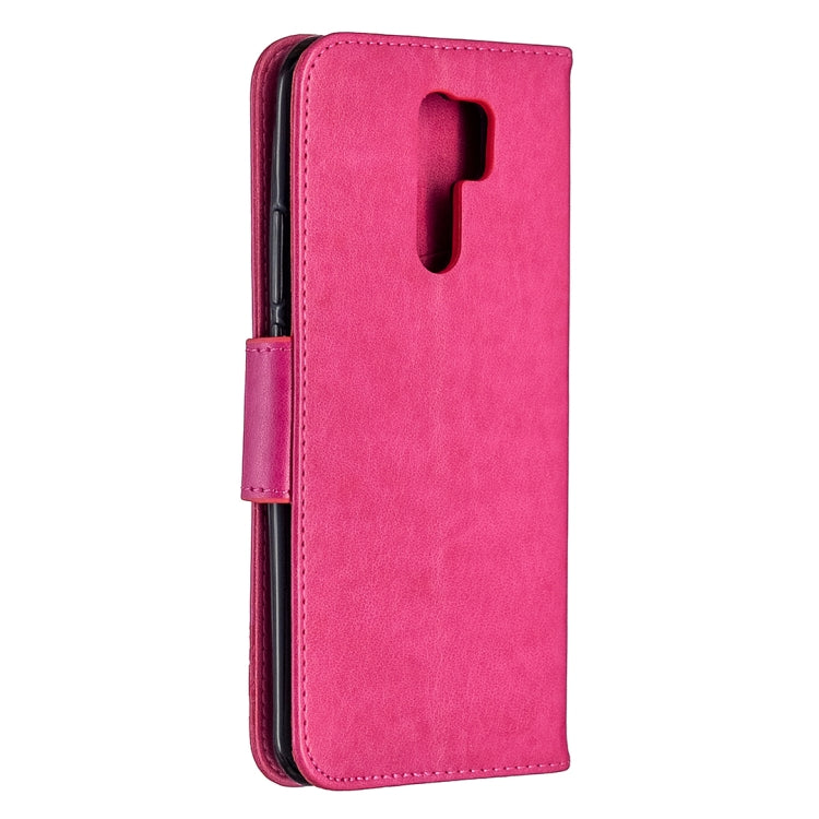 For Xiaomi Redmi 9 Two Butterflies Embossing Pattern Horizontal Flip Leather Case with Holder & Card Slot & Wallet & Lanyard