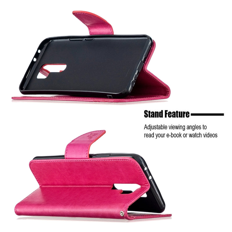 For Xiaomi Redmi 9 Two Butterflies Embossing Pattern Horizontal Flip Leather Case with Holder & Card Slot & Wallet & Lanyard