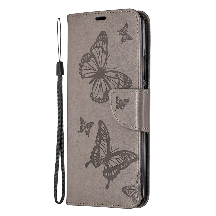 For Xiaomi Redmi 9 Two Butterflies Embossing Pattern Horizontal Flip Leather Case with Holder & Card Slot & Wallet & Lanyard
