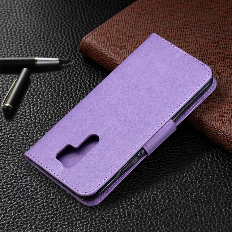 For Xiaomi Redmi 9 Two Butterflies Embossing Pattern Horizontal Flip Leather Case with Holder & Card Slot & Wallet & Lanyard