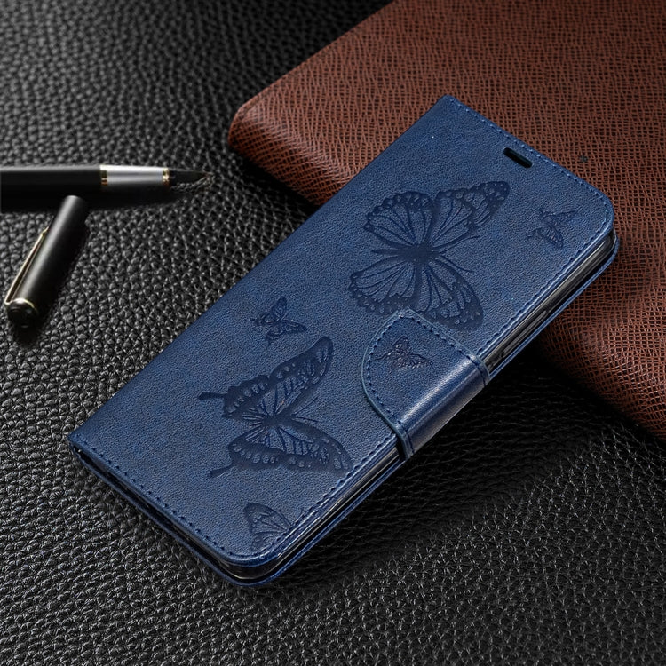 For Xiaomi Redmi 9 Two Butterflies Embossing Pattern Horizontal Flip Leather Case with Holder & Card Slot & Wallet & Lanyard