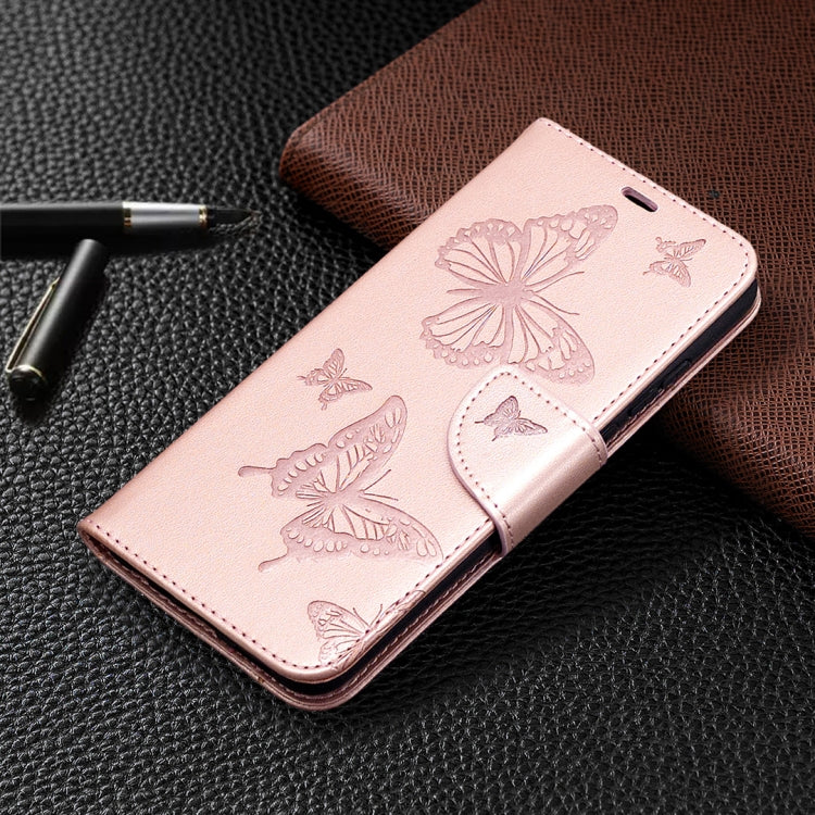 For Huawei Honor 9X Lite Two Butterflies Embossing Pattern Horizontal Flip Leather Case with Holder & Card Slot & Wallet & Lanyard