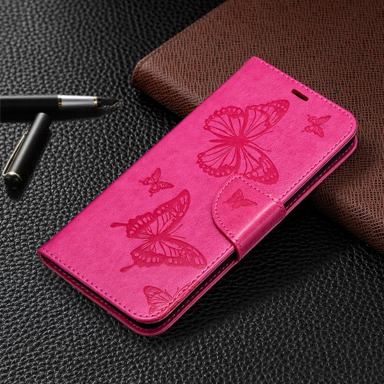For Huawei Honor 9X Lite Two Butterflies Embossing Pattern Horizontal Flip Leather Case with Holder & Card Slot & Wallet & Lanyard