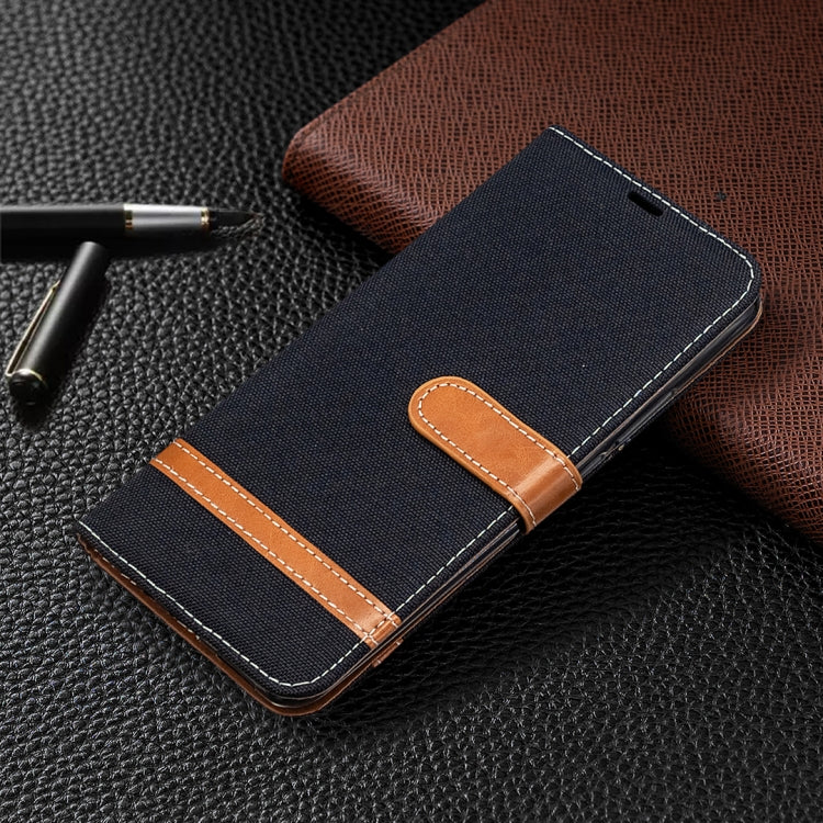 For Xiaomi Redmi 9 Color Matching Denim Texture Horizontal Flip Leather Case with Holder & Card Slots & Wallet & Lanyard
