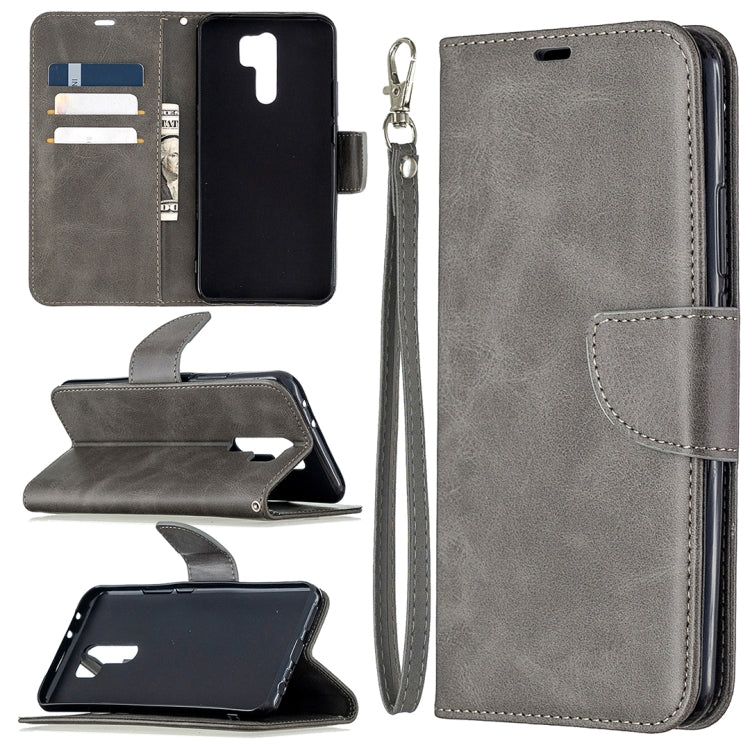 For Xiaomi Redmi 9 Retro Lambskin Texture Pure Color Horizontal Flip PU Leather Case with Holder & Card Slots & Wallet & Lanyard