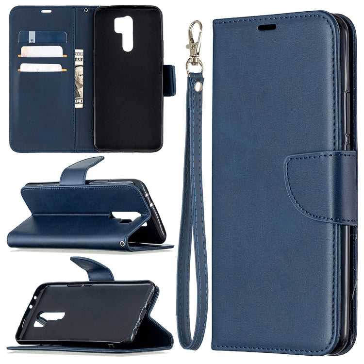 For Xiaomi Redmi 9 Retro Lambskin Texture Pure Color Horizontal Flip PU Leather Case with Holder & Card Slots & Wallet & Lanyard