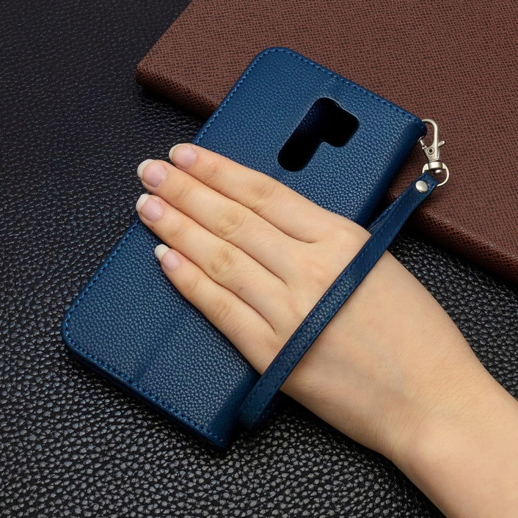For Xiaomi Redmi 9 Litchi Texture Pure Color Horizontal Flip PU Leather Case with Holder & Card Slots & Wallet & Lanyard