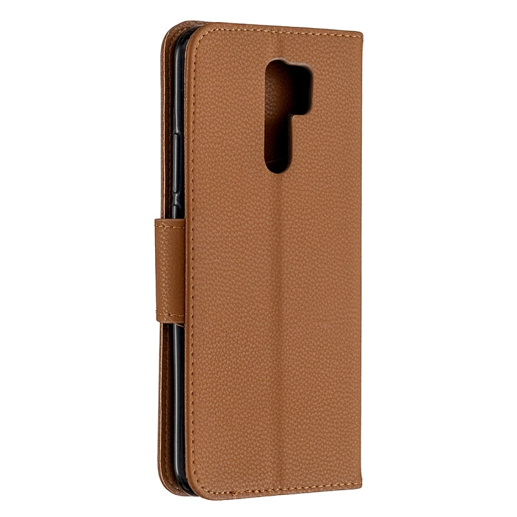 For Xiaomi Redmi 9 Litchi Texture Pure Color Horizontal Flip PU Leather Case with Holder & Card Slots & Wallet & Lanyard