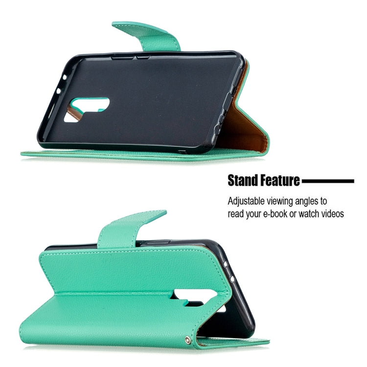 For Xiaomi Redmi 9 Litchi Texture Pure Color Horizontal Flip PU Leather Case with Holder & Card Slots & Wallet & Lanyard