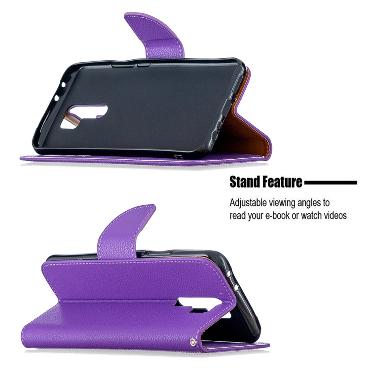 For Xiaomi Redmi 9 Litchi Texture Pure Color Horizontal Flip PU Leather Case with Holder & Card Slots & Wallet & Lanyard
