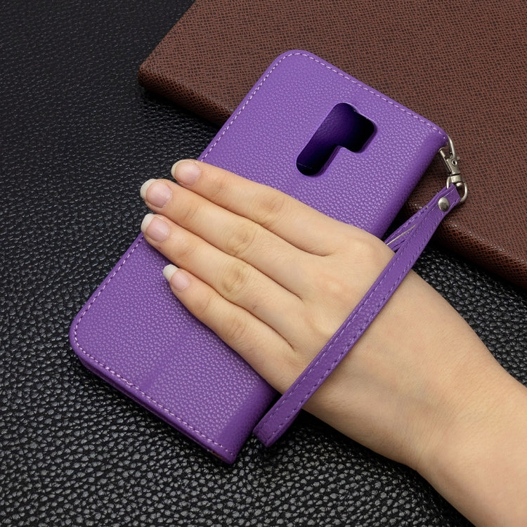 For Xiaomi Redmi 9 Litchi Texture Pure Color Horizontal Flip PU Leather Case with Holder & Card Slots & Wallet & Lanyard