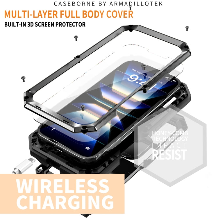 For iPhone 16 Plus R-JUST Sliding Camera IP54 Life Waterproof Holder Phone Case