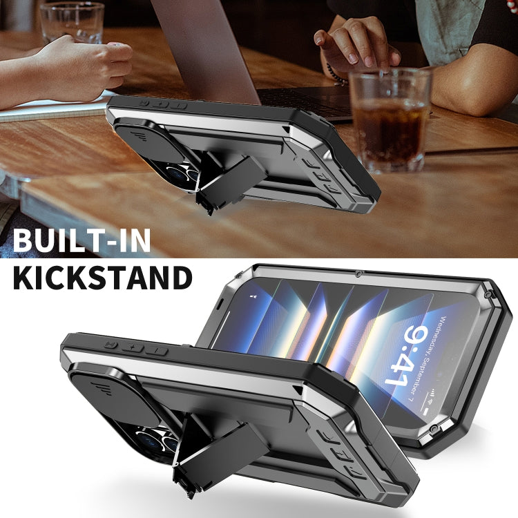 For iPhone 16 Plus R-JUST Sliding Camera IP54 Life Waterproof Holder Phone Case