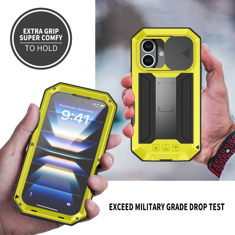 For iPhone 16 Plus R-JUST Sliding Camera IP54 Life Waterproof Holder Phone Case