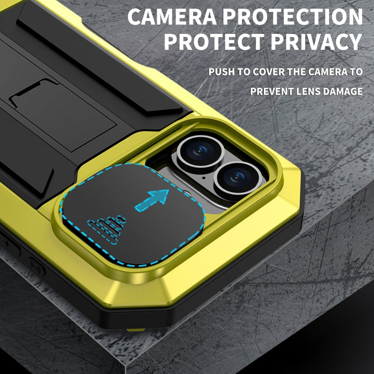 For iPhone 16 Plus R-JUST Sliding Camera IP54 Life Waterproof Holder Phone Case
