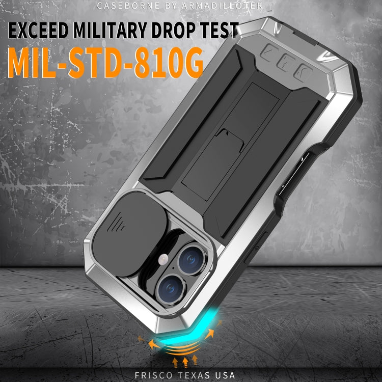 For iPhone 16 Plus R-JUST Sliding Camera IP54 Life Waterproof Holder Phone Case