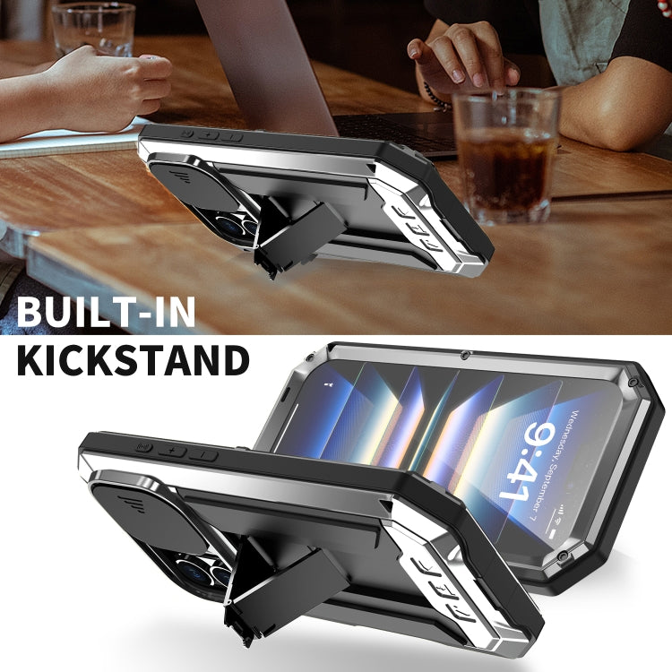 For iPhone 16 Plus R-JUST Sliding Camera IP54 Life Waterproof Holder Phone Case