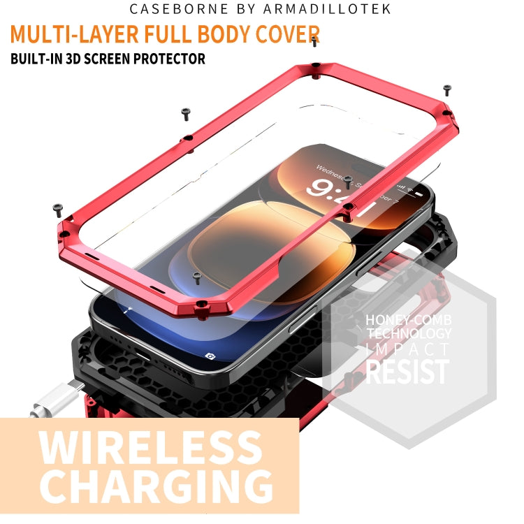 For iPhone 16 Pro R-JUST Sliding Camera IP54 Life Waterproof Holder Phone Case