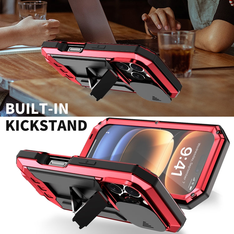 For iPhone 16 Pro R-JUST Sliding Camera IP54 Life Waterproof Holder Phone Case