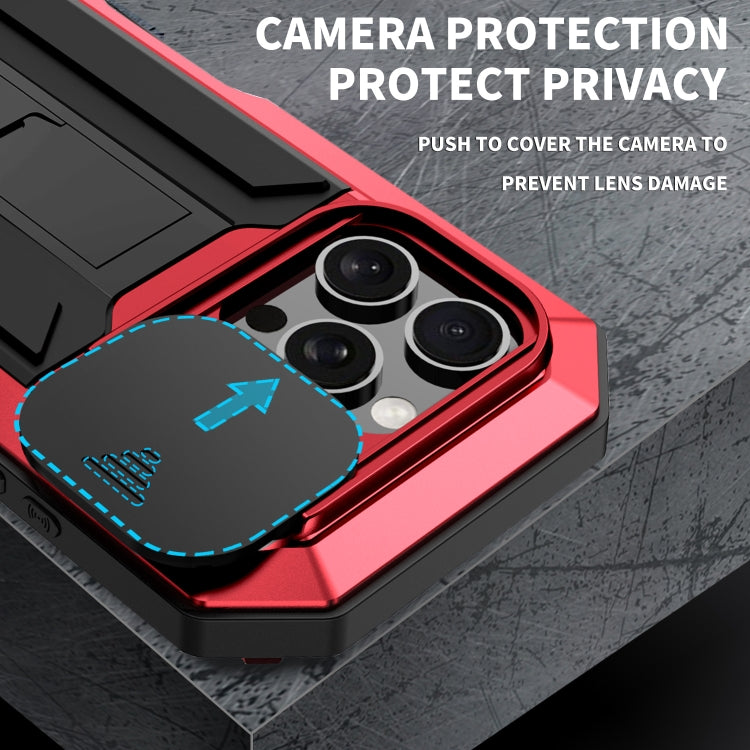 For iPhone 16 Pro R-JUST Sliding Camera IP54 Life Waterproof Holder Phone Case