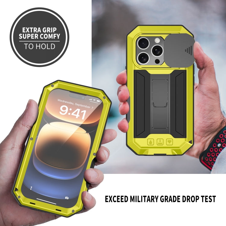 For iPhone 16 Pro R-JUST Sliding Camera IP54 Life Waterproof Holder Phone Case