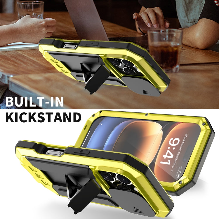 For iPhone 16 Pro R-JUST Sliding Camera IP54 Life Waterproof Holder Phone Case