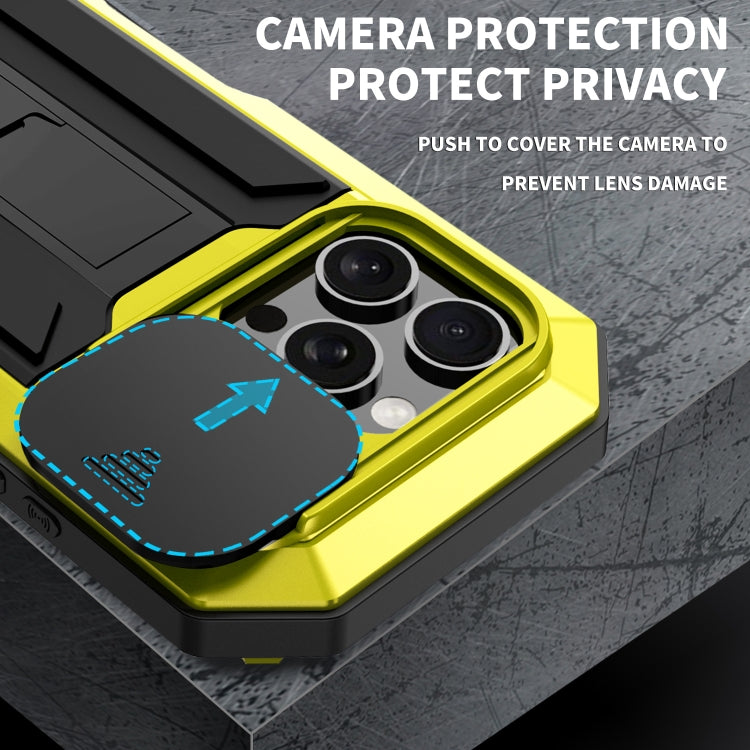 For iPhone 16 Pro R-JUST Sliding Camera IP54 Life Waterproof Holder Phone Case