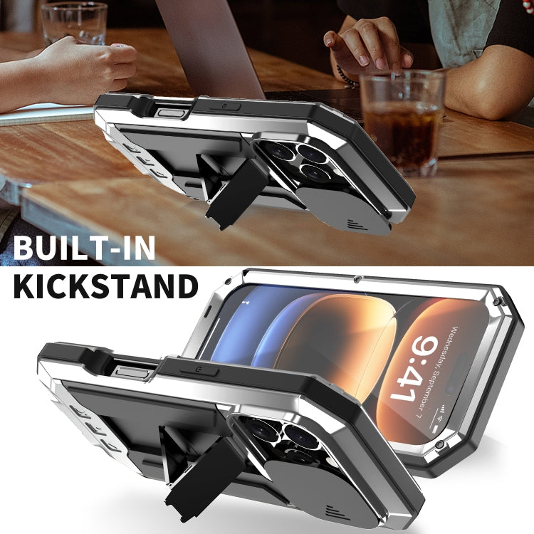 For iPhone 16 Pro R-JUST Sliding Camera IP54 Life Waterproof Holder Phone Case