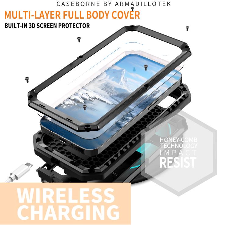 For iPhone 17e / 16e R-JUST Sliding Camera IP54 Life Waterproof Holder Phone Case