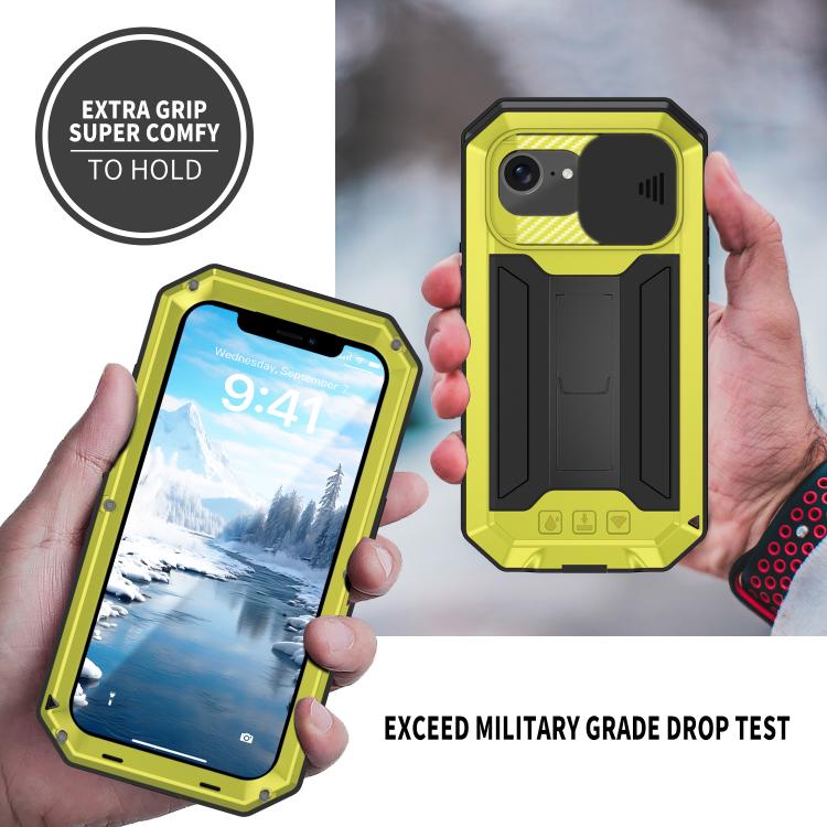 For iPhone 17e / 16e R-JUST Sliding Camera IP54 Life Waterproof Holder Phone Case