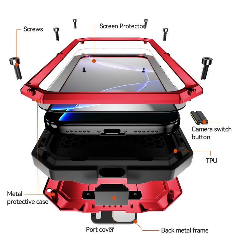 For iPhone 17 Pro Max R-JUST Sliding Camera IP54 Life Waterproof Holder Phone Case