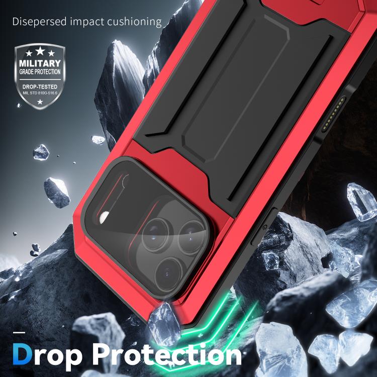 For iPhone 17 Pro Max R-JUST Sliding Camera IP54 Life Waterproof Holder Phone Case