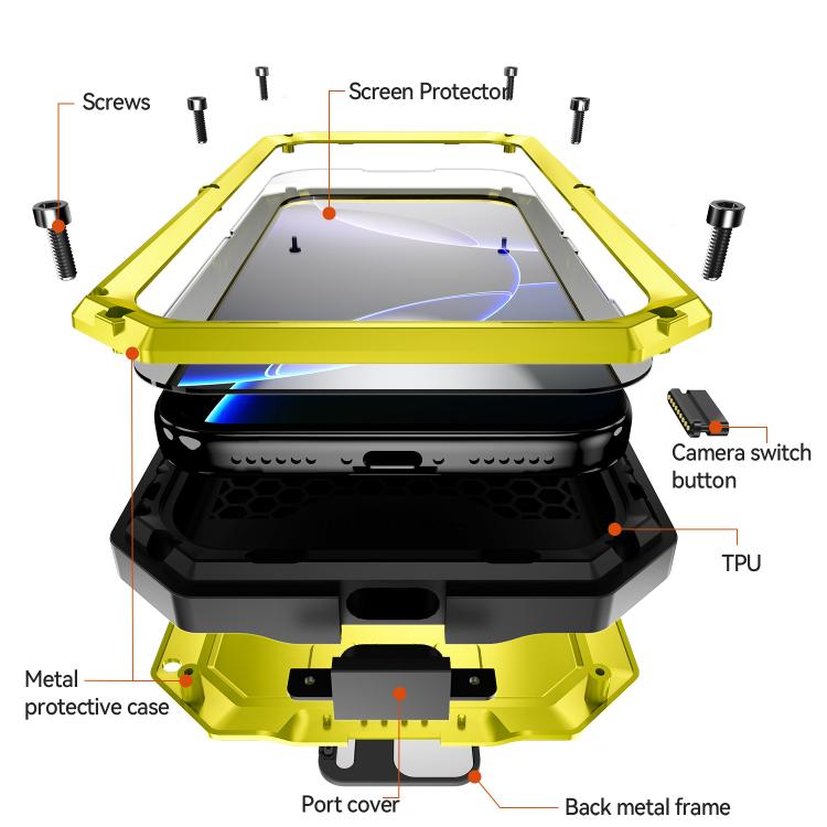 For iPhone 17 Pro Max R-JUST Sliding Camera IP54 Life Waterproof Holder Phone Case