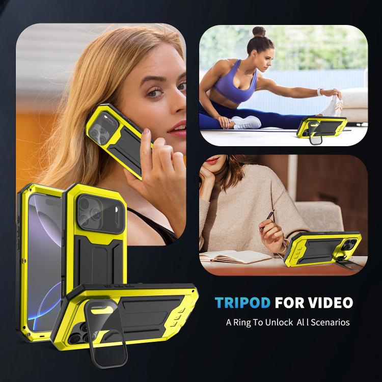 For iPhone 17 Pro Max R-JUST Sliding Camera IP54 Life Waterproof Holder Phone Case