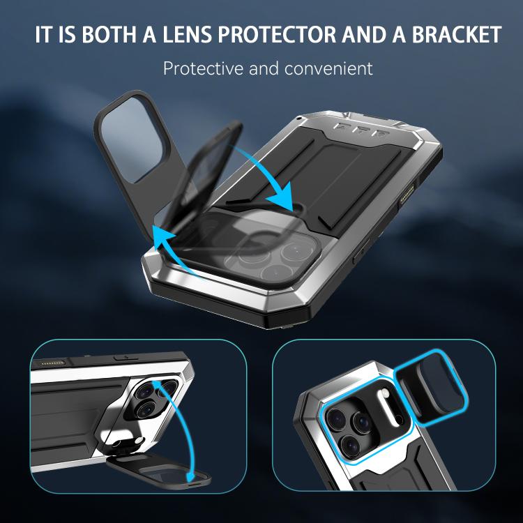 For iPhone 17 Pro Max R-JUST Sliding Camera IP54 Life Waterproof Holder Phone Case