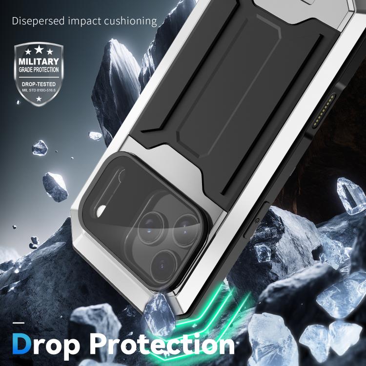 For iPhone 17 Pro Max R-JUST Sliding Camera IP54 Life Waterproof Holder Phone Case