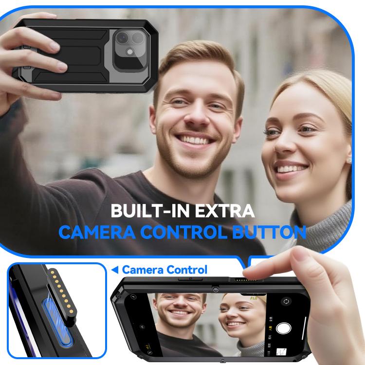 For iPhone 17 R-JUST Sliding Camera IP54 Life Waterproof Holder Phone Case