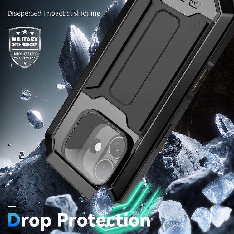 For iPhone 17 R-JUST Sliding Camera IP54 Life Waterproof Holder Phone Case