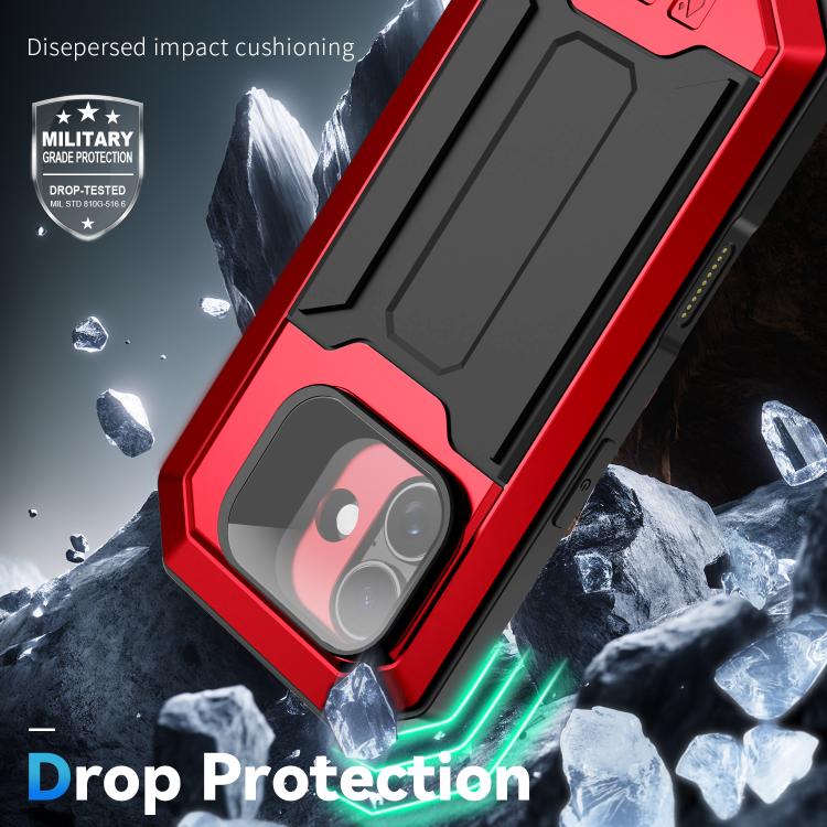 For iPhone 17 R-JUST Sliding Camera IP54 Life Waterproof Holder Phone Case