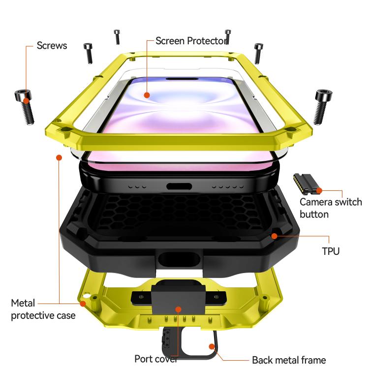 For iPhone 17 R-JUST Sliding Camera IP54 Life Waterproof Holder Phone Case