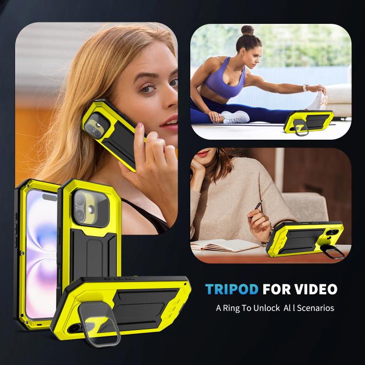 For iPhone 17 R-JUST Sliding Camera IP54 Life Waterproof Holder Phone Case