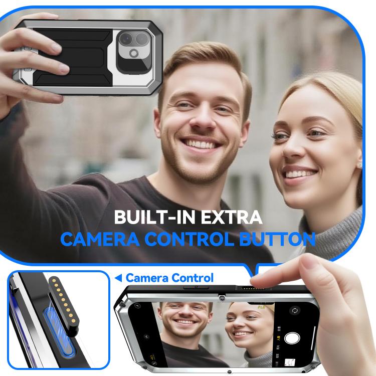 For iPhone 17 R-JUST Sliding Camera IP54 Life Waterproof Holder Phone Case