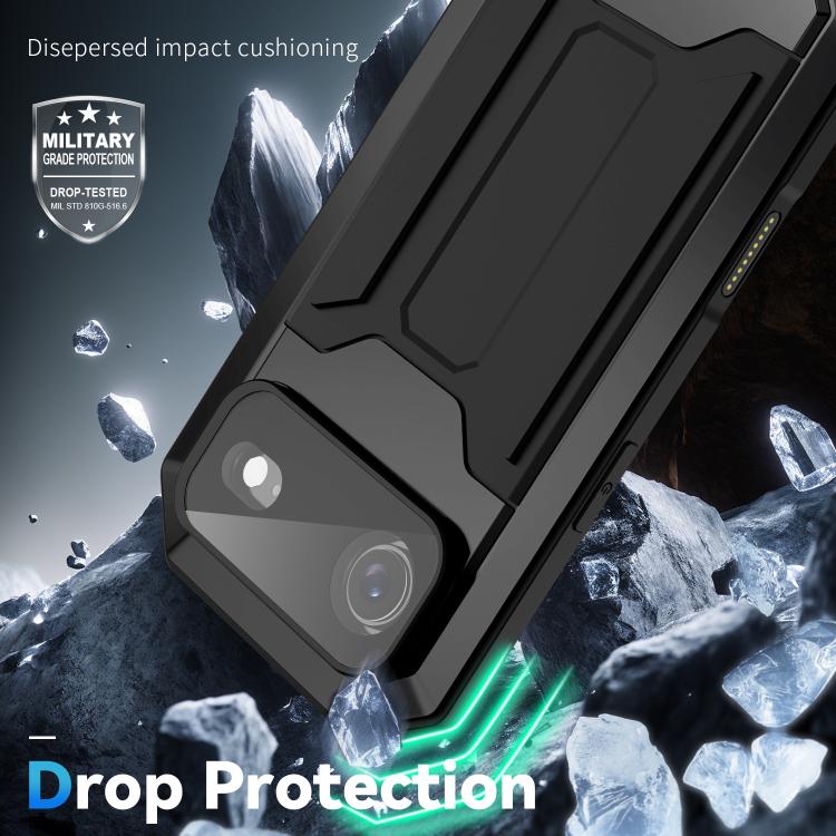 For iPhone Air R-JUST Sliding Camera IP54 Life Waterproof Holder Phone Case