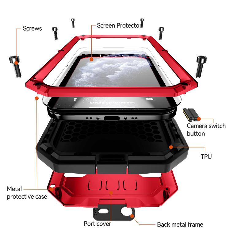 For iPhone Air R-JUST Sliding Camera IP54 Life Waterproof Holder Phone Case