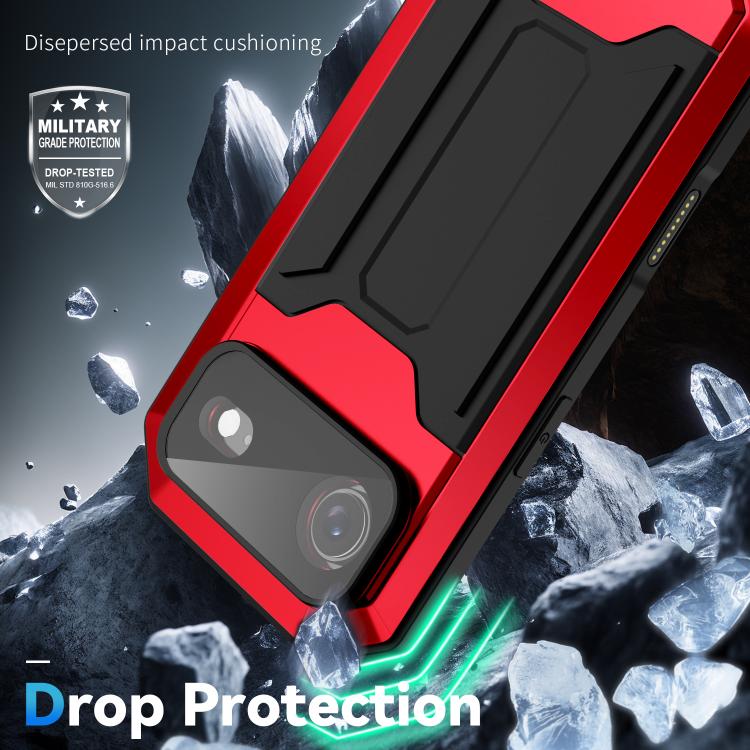 For iPhone Air R-JUST Sliding Camera IP54 Life Waterproof Holder Phone Case