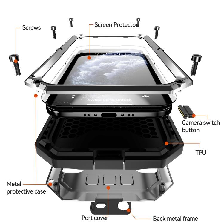 For iPhone Air R-JUST Sliding Camera IP54 Life Waterproof Holder Phone Case